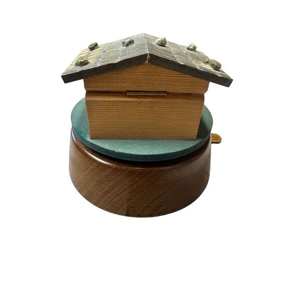 Vintage Swiss Chalet Reuge Skaters Waltz Alpine Horn Player Rotating Music Box - Picture 3 of 7